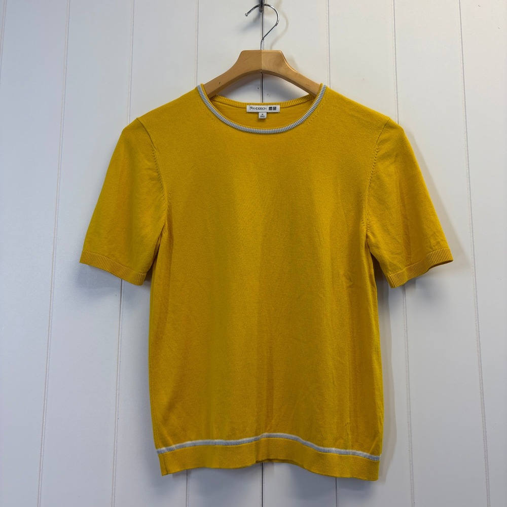 JW Anderson Uniqlo Preppy Logo Short Sleeve Sweater Womens Medium Twee Designer